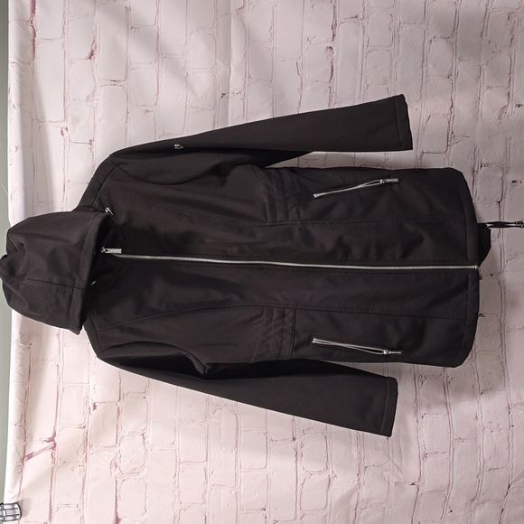 MICHAEL Michael Kors Jackets & Blazers - MICHAEL Michael Kors Tech Hooded Coat Black Women's Size L